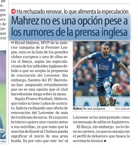 Riyad Mahrez Mundo Deportivo July 17th