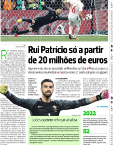 Rui Patricio A Bola July 19th