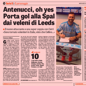 Mirco Antenucci Gazzetta dello Sport July 20th