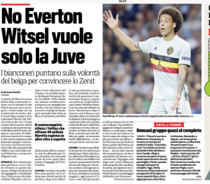 Axel Witsel Everton Corriere dello Sport August 1st