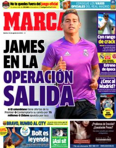 James rodriguez Marca August 16th