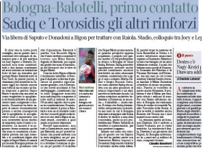 Corriere Bologna Balotelli August 23rd