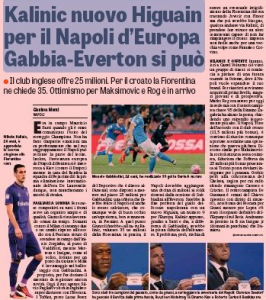Manolo Gabbiadini August 26th Gazzetta dello Sport