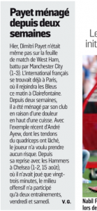 Payet L'Equipe August 29th