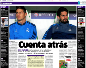 Isco James Rodriguez Marca August 30th