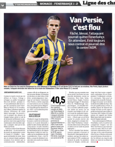 Robin van Persie L'Equipe August 1st