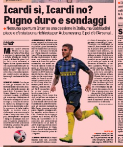 Mauro Icardi Gazzetta dello Sport August 2nd