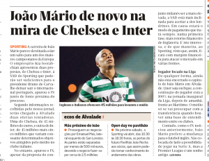 Joao Mario Diairio de Noticias August 11th