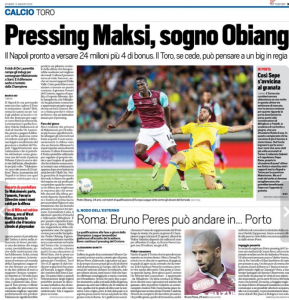 Pedro Obiang Tuttosport August 12th