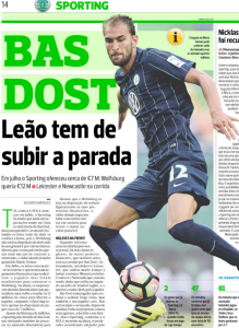 Bas Dost A Bola August 18th