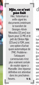 L'Equipe Clinton N'Jie August 23rd