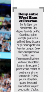 Wilfried Bony L'Equipe August 29th