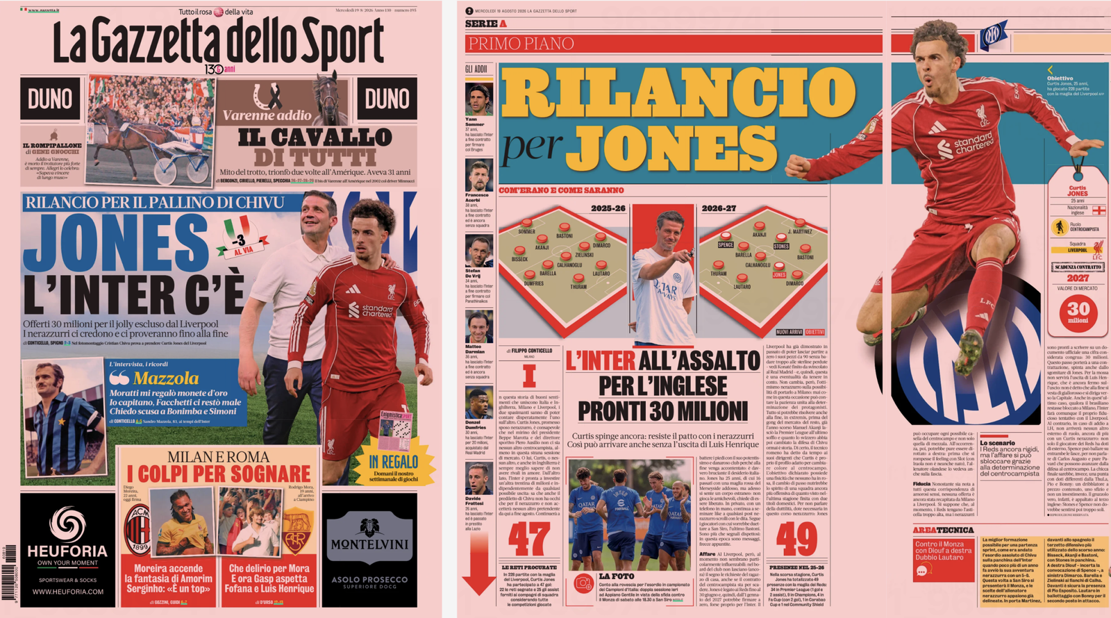 Liverpool's Curtis Jones is once again big news in Italy