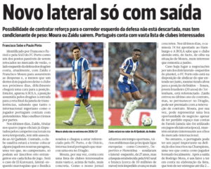 Coventry City interest is mentioned in today's A Bola
