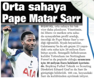 Sabah report on interest in Tottenham player