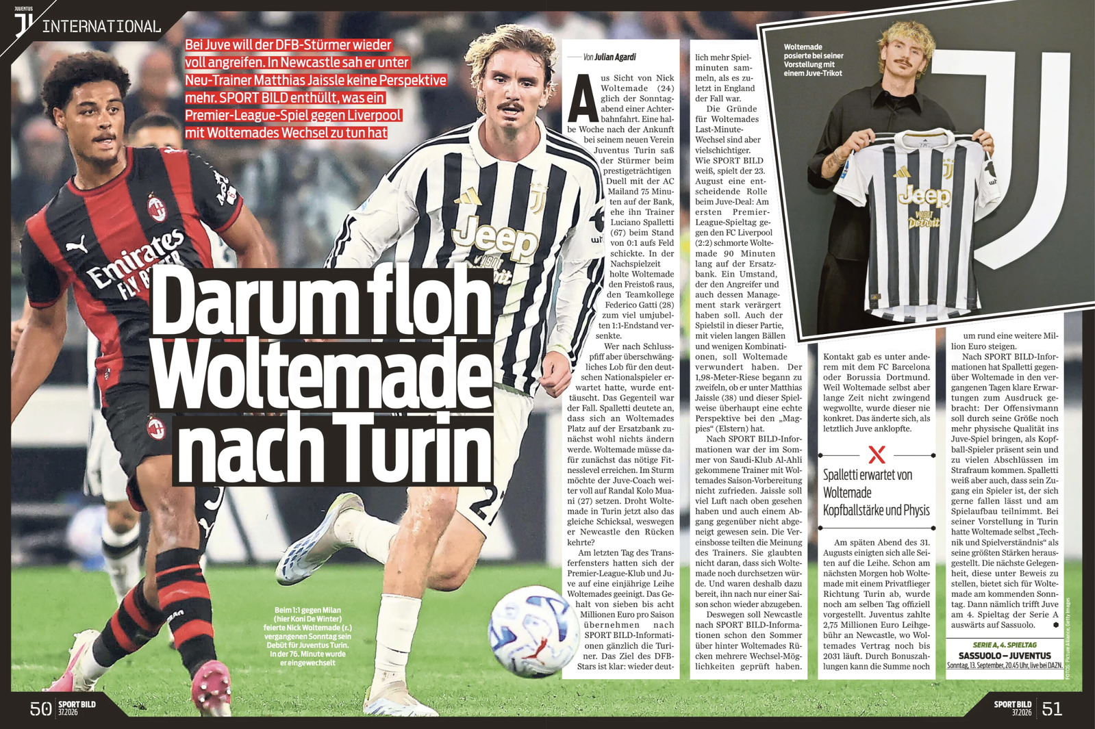 SportBild on Nick Woltemade's exit from Newcastle United