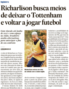 Tottenham drama remains big news in Brazil - newspaper clipping