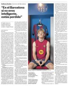 Anthony Gordon has been speaking to El Pais
