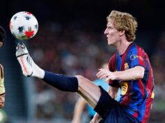 From Spain: Barcelona defer first Anthony Gordon payment to Newcastle United until 2027 Anthony Gordon in Barcelona kit kicking the ball
