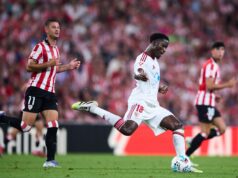 Arsenal and Fulham scouting 2 Sevilla players – Midfielder and centre-back Image of Lucien Agoumé in action for Sevilla